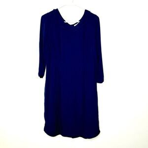 Boden Navy Blue Quarter Sleeve Fit and Flare Dress - Women’s US 10